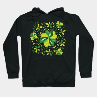 Three Leaf Clovers Spring Floral Pattern Hoodie